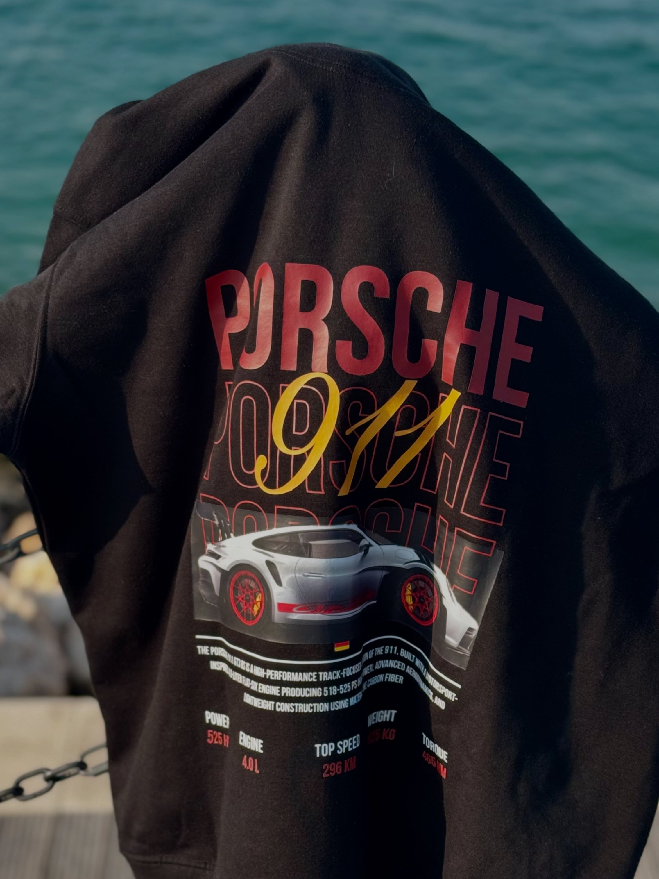 PORSCHE 911 BLACK HOODIE